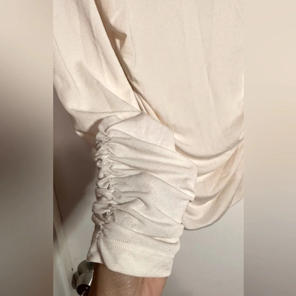 NWT Joe’s Jeans Laurel Ruched Turtleneck Sea Salt Ivory Small - Picture 6 of 8